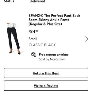 SPANX® The Perfect Pant Back
Seam Skinny Ankle Pants SMALL